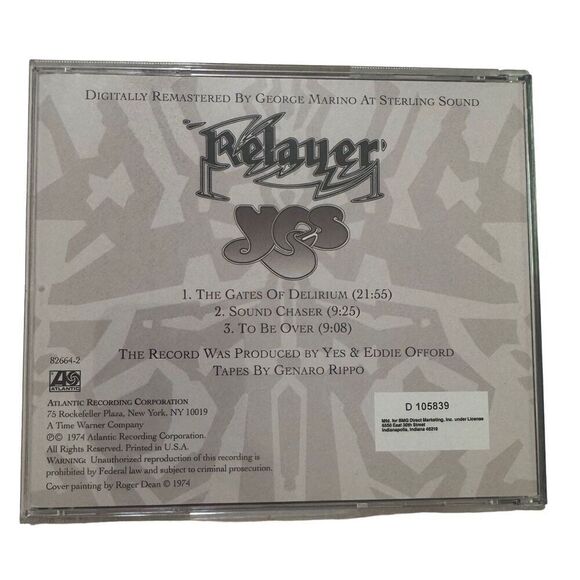 Relayer [Remaster] by Yes (CD, Sep-1994, Atlantic (Label)) - Picture 2 of 5